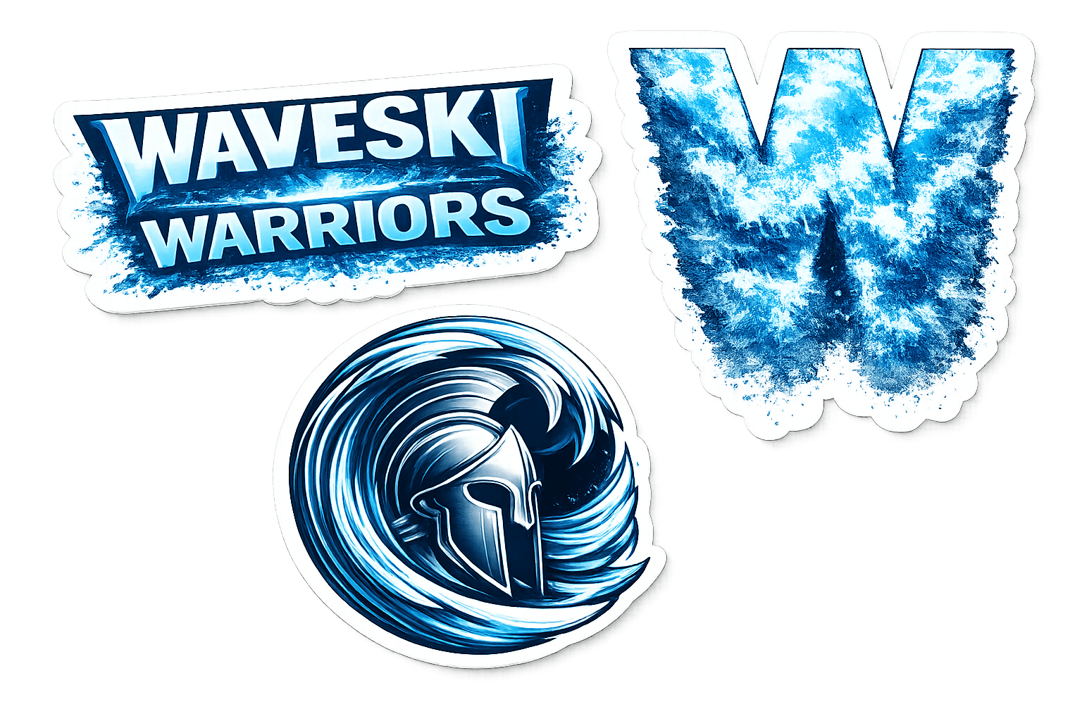 The Waveski Warriors sticker pack